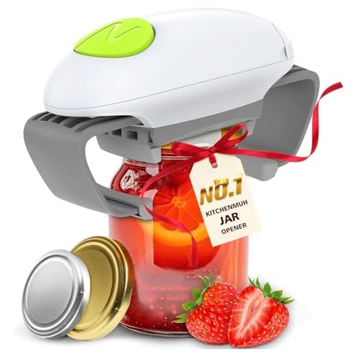 Higher Torque Electric Jar Opener for Seniors with Arthritis Fit Almost Jars Size, Strong Tough Automatic Jar Opener for Weak Hands, Hands Free Battery Operated Bottle Opener for Arthritic Hands White