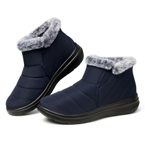 SHIBEVER Snow Winter Ankle Boots