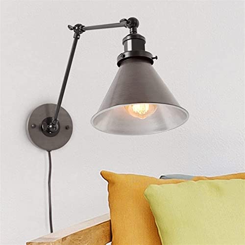 Lampe murale moderne en métal avec bras orientable et prise murale - 3