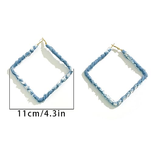 Simple Denim Heart Hoop Earrings Simple Exaggerated Big Star Heart Round Earrings Statement Summer Beach Earrings Accessories Jewelry for Women4