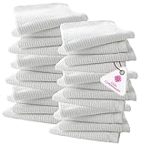 Casa Copenhagen Acanalado Bar Mop Toallas, Paquete de 24, 100% algodón, absorbentes y duraderas, 38 x 48 cm - Toallas de Cocina Multiusos para el hogar, Bar y Restaurante