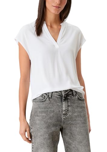Viskose Shirt im Materialmix White M