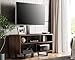 FITUEYES TV Stand with Mount for 32-70 inch TVs, Swivel Floor Entertainment Center with Wood Console Holds Up to 110 Pounds For Living Room, Bedroom (Walnut Television Stands)