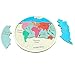 Piegricdiat Montessori Wooden World Map Puzzle Kids 4-8,Interactive Continents and Oceans Puzzle Kids 3-5,Wooden Jigsaw,Geography Toys,Continents & 5 Oceans of The Earth (round)
