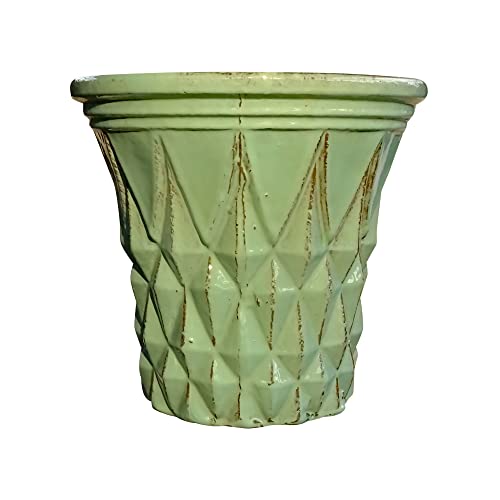 TucanoHamburg Blumentopf, Modell Diamant türkis 30x26cm, frostfest