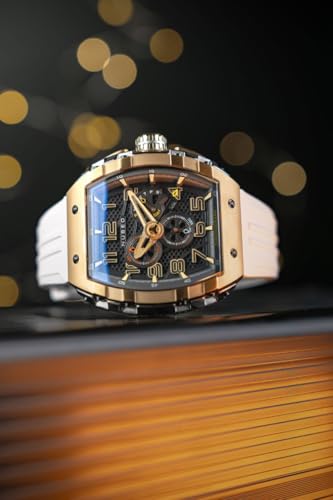 Image of Nubeo Men's 49mm Magellan Retrograde Chronograph Watch with Rubber Strap NB-6088