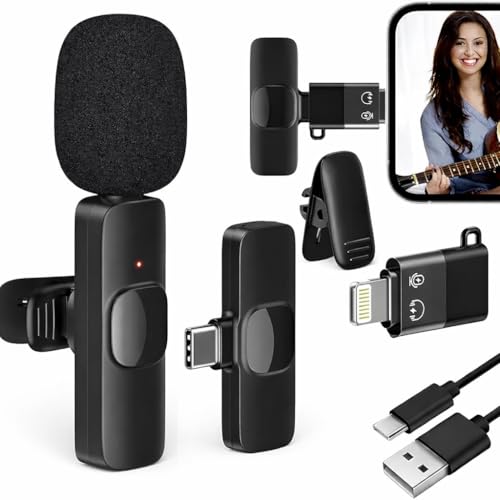 Image of DDLC K8 Wireless Lavalier Microphone for Android & Type-C | Plug & Play Lapel Mic with Noise Reduction | 20M Range | 10H Battery Life - Ideal for YouTube | Vlogging | Instagram Reels & Live Streaming