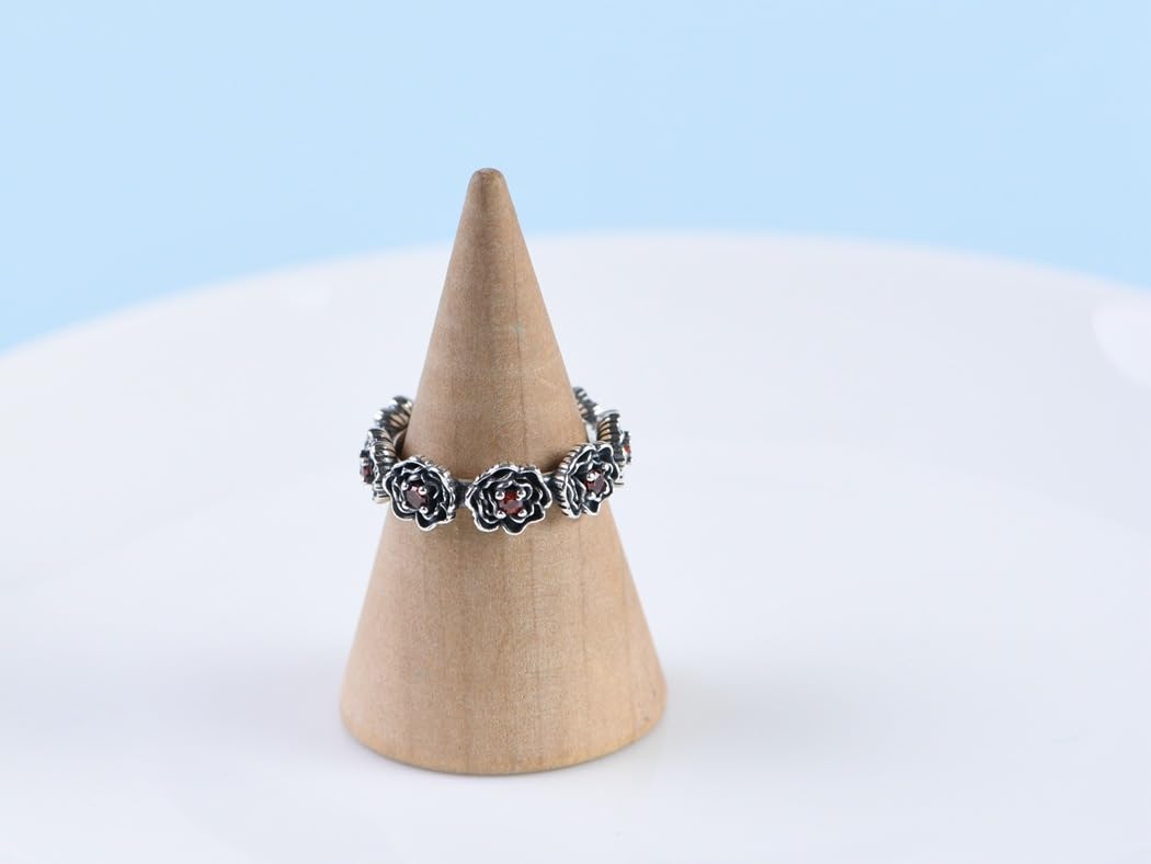 Anello In Argento Sterling 925 Con Cristalli Di Zirconia Rossa, Anello Con Rose Intrecciate, Aperto E Regolabile, Con Fascia Per Il Pollice, Promessa Di Fidanzamento, Regalo Per Donne E Ragazze.