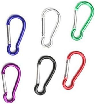 AGPtek Spring-loaded Gate Bottle Gourd Shaped Aluminum Locking Carabiner for Home, RV, Camping, Fishing, Hiking, Traveling and Keychain, 2-Inch, Assorted Colors (Set of 36)