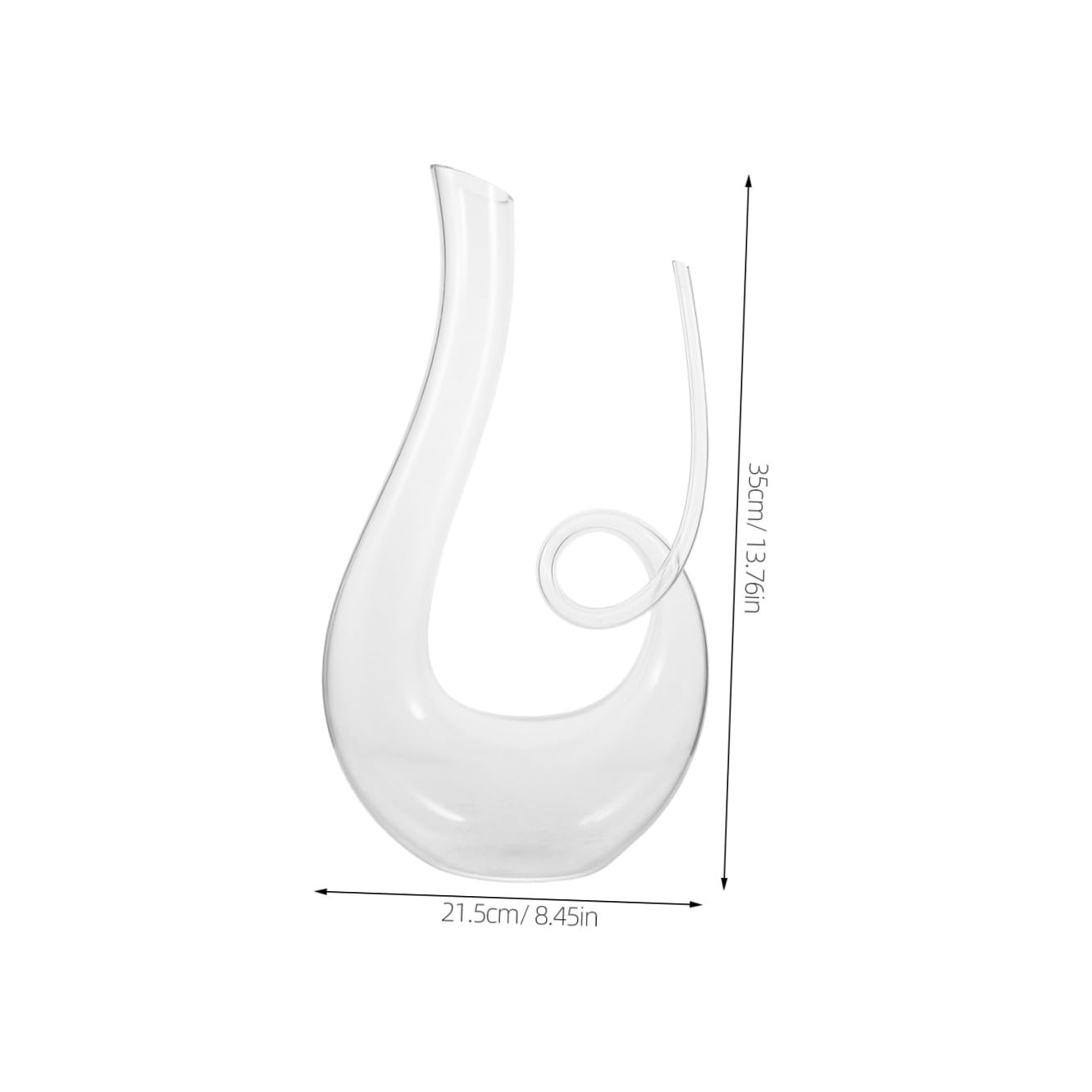 DOITOOL Decanter per Vino in Cristallo Trasparente 1300Ml Aeratore Creativo Piccolo e Unico Distributore di Bevande Conico per Ristoranti Bar e Uso Domestico