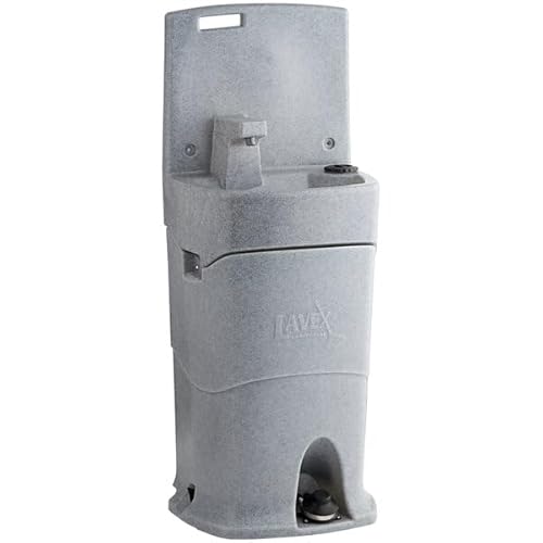 Mobile Hand Wash Station, 16 Gallon, Foot Pump Operated, Gray, with Wheels