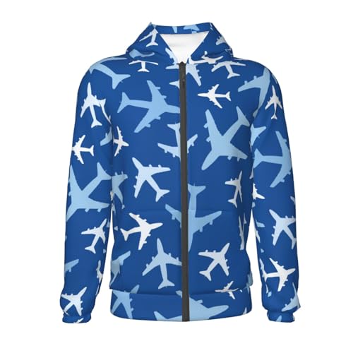 Airplanes in the Sky Kid Hoodies Boys Zip Up Sweatshirts Girls Pullover with Pocket2