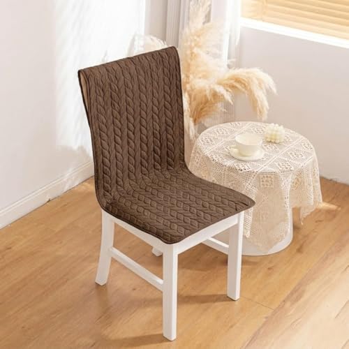 Image of HOMETHREADS Non-Slip Chair Cover-Universal Fit for Kitchen & Dining Chairs-Cushioned Comfort - Stylish Machine Washable Seat Cover -145x45Cm (Brown, Pack of 2)