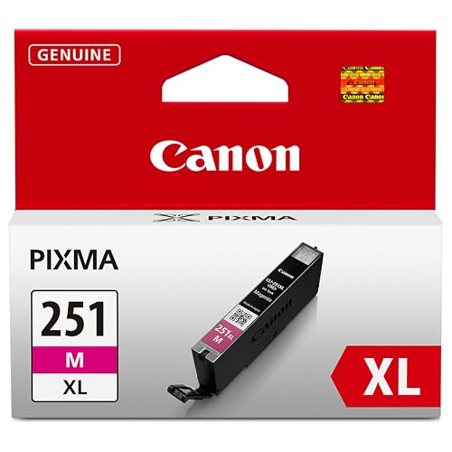 Canon CLI-251XL Genuine Magenta Ink Tank, Compatible with MG6320, IP7220 & MG5420, MX922, MG5520, MG6420, MG7120, iX6820, iP8720, MG7520, MG6620, and MG5620 Printers