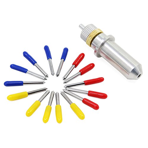 OCR Roland Carving Vinyl Cutter Plotter Blade w/ Holder ,30/45/60 Degree Plotter Cutting Blades, 15-Pack