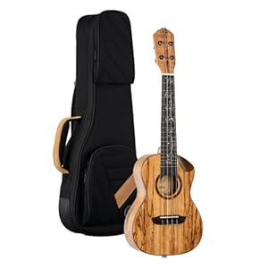 Ortega Guitars, 4-String Elite Series Concert Acoustic-Electric Ukulele w/Bag, Right-handed, (RUET-SMA)