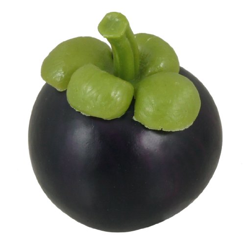 Ruilogod Emulational Espuma Mangosteen Gabinete de Frutas Decoración Dark Purple