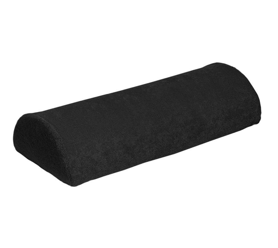 Reposabrazos para uñas, apoyabrazos para uñas, reposamuñecas para arte de salón de belleza, cojín portátil para manicura (rizo negro, grande)