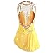 ZYDANC Yellow,XXXL,Handmade Girls' Outdoor Sport Roller Skating Dance Costume Figure Ice Skating Competition Dress Gymnastics Leotard