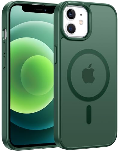 Image of FNTCASE for iPhone 12 Phone Case: for iPhone 12 Pro Magnetic Matte Textured Military Grade Drop Protection Translucent Cell Cover - Slim Durable Shockproof Protective Bumper