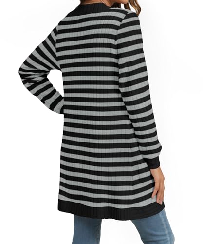 Image of YSYOKOW Cardigan Sweaters for Women Long Sleeve Open Front with Pockets | Long Cardigans for Women Lightweight Soft Casual Dressy Loose Fit Cardigan Sweater with Pockets for Work and Office