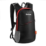 Sinhme 20L Lightweight Bike Backpack,Outdoor Riding Backpack,Motorcycle Backpack Water Resistant Travel Backpack, Small Daypack for Women Men Black