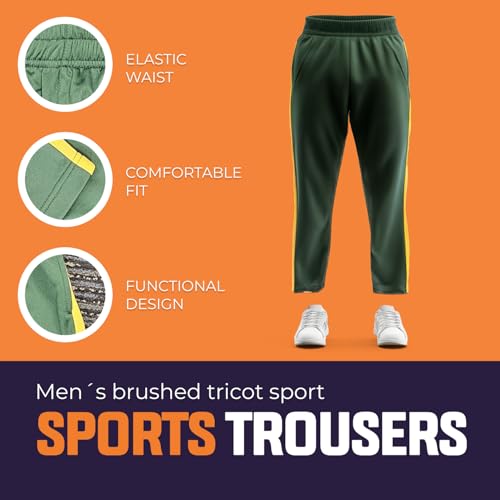 Men's Workout Pants - Polyester Jogging Pants - Brushed Tricot Mens Warm Up and Active Pants2