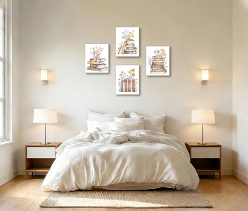Image of Frimeeme Book Canvas Wall Art, Framed, Set of 4, 8x10 Inch