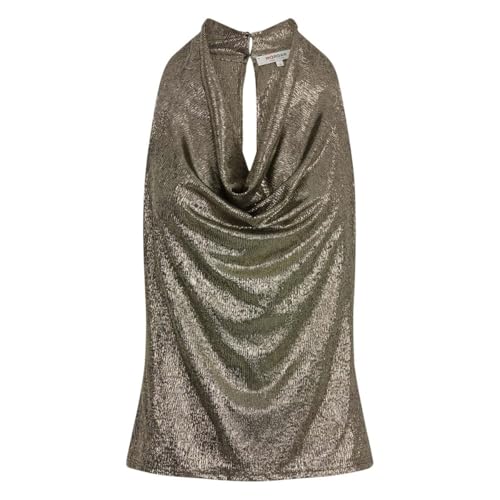 Morgan - Top or satiné sans manches pourvu d'un col bénitier et fermeture boutonnée - Taille s