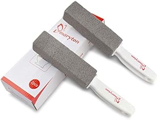 Maryton Pumice Stone with Handle for Cleaning Toilet Bowl Ring and Hard Water Stains Pack of 2 (Gray)