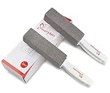 MARYTON Toilet Bowl Pumice Cleaning Stone with Handle - Stains and Hard Water Ring Remover Pack of 2 (Gray)