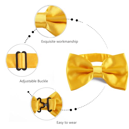 Image of Alizeal Mens Multicolored Silk Solid Cummerbund Bow Tie Set