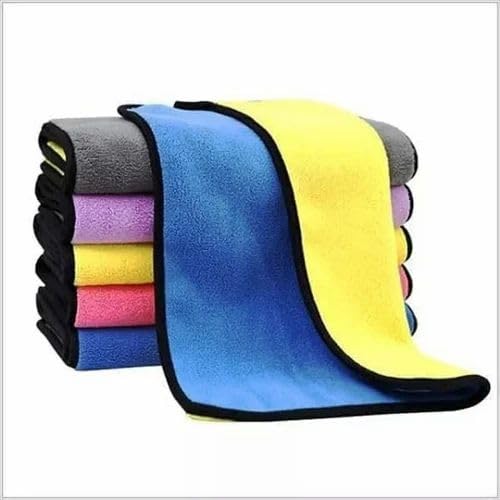 Microfiber Car Cleaning Cloth - Soft 500 GSM (40x40 CM) Microfiber Cloth for Car and Bike - Suede Edging for Scratchless Drying and Detailing (Multicolour) (6)-image-18