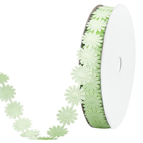  PH PandaHall 20 iarda di Fiori di Margherita Verde, Pizzo Decorativo 17mm, Bordo In Pizzo All\'Uncinetto, Rifiniture In Pizzo All\'Uncinetto per Confezioni Regalo per Cucire Feste Confezioni Fai-Da-Te