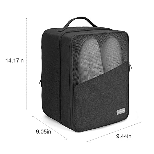 Emissary Shoe Bag Holds 3 Pair Of Shoes For Travel, Large Waterproof Shoe Bags For Storage, Shoe Bags For Travel With Pocket, Travel Shoe Bags For Packing, Sneaker Travel Bag For Women Men(Black) #TOP5