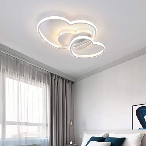 Plafonnier LED chambre enfant rose forme de coeur dimmable YangRy