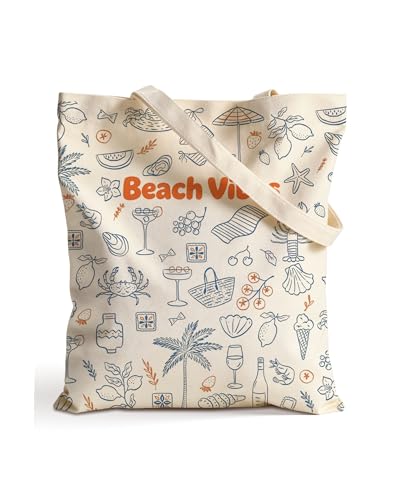 Image of Aesthetic Canvas Tote Bag for Women with Magnetic Buckle and Zipper Inner Pocket