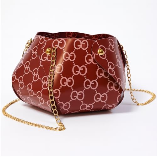 Image of Oasis Pack of 10 Flower Bouquet Gift Bags with Handles | Valentine's Day Gifting Bags for Her & Him | Goodie Bags for Wedding Return Gifts, Birthday, Bridal & Baby Shower | 14 x 15 x 12 cm | Red