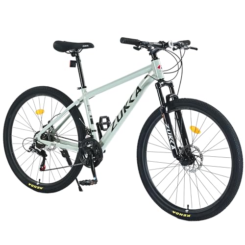 WEEROCK 27.5 Inch Mountain Bike, 3x7/ 21 Speeds Aluminium Alloy Frame MTB with Front Suspension Fork? Dual Disc Brakes, 27.5x1.95 All-Terrain Tires for Adult, Men, Women, Junior, Green