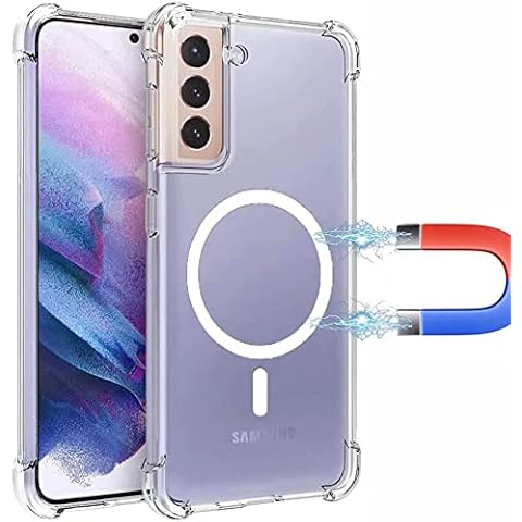 PingGoo Clear Magnetic Phone Case for Samsung Galaxy A14 Compatible with MagSafe, Soft Silicone TPU Bumper Cover Slim Fit Hard Back Shockproof Anti-Yellow Case Cover for Samsung Galaxy A14 Cover