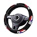 Puerto Rico Flag Steering Wheel Cover with 2 Car Coasters Non Slip Neoprene for Women Men Universal 15 Inch Stylish and Practical Set