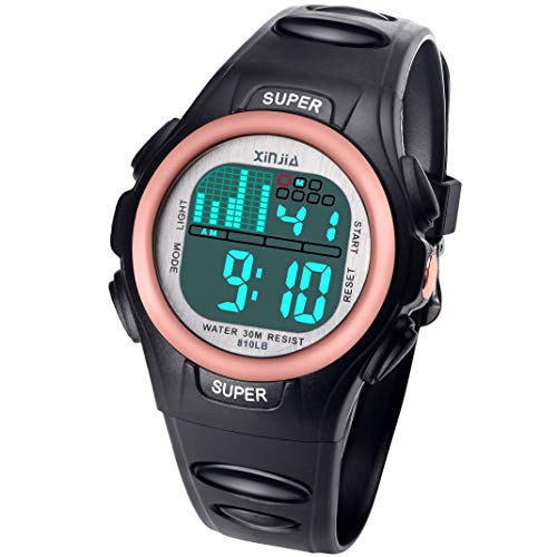 Reloj Digital para niños y niñas, Resistente al Agua, Reloj de Pulsera Digital con Despertador, cronómetro, Fecha, Semana y Calendario