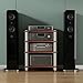 OUKEJNM 1 2 3 4 Tier AV Media Stand Component Cabinet Corner Shelf Wooden Stereo Cabinet Audio Rack Tower CD Player Stand for Home/Office/Audio Video/DJ/Theater ﻿ ﻿(Black,2 Tier-60x50x40cm)