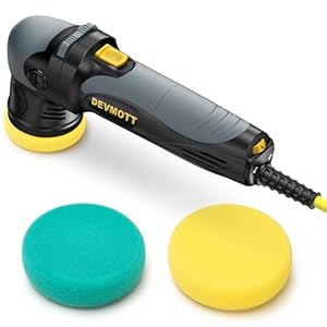 Mini Polisher 750W – 3″ Random Orbital Polisher with 12MM Orbit – Weight 4.6Lbs, 6 Speed 2000-6500 OPM – Dual Action Polisher for Car Detailing/Polishing/Waxing, Small Buffer Polisher