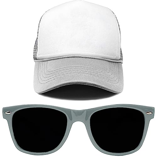 Image of Funky Junque Foam Trucker Hat, Trucker Hats for Women & Men - Blank Adjustable Snapback Mesh Back Baseball Cap