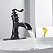 Waterfall Bathroom Faucet Oil Rubbed Bronze Sink with Pop Up Drain Stopper Faucets Single Hole Rustic Vanity Farmhouse Overflow One Handle Bath Black Commercial Assembly by Homevacious