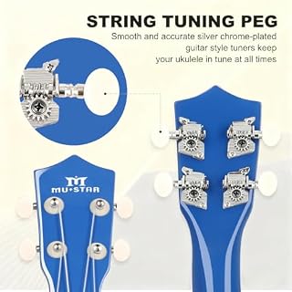 MUSTAR Soprano Ukulele for Beginners – 21 Inch Basswood Ukuleles for Birthday Holiday Present, Gig Bag, Strap, Picks, All in One Kit, Blue Ukuleles Starter Set - Les Beatles, Paul McCartney, John Lennon, RIngo Starr, George Harrison MUSTAR Soprano Ukulele for Beginners - 21 Inch Basswood Ukuleles for Birthday Holiday Present, Gig Bag, Strap, Picks, All in One Kit, Blue Ukuleles Starter Set – Image 5