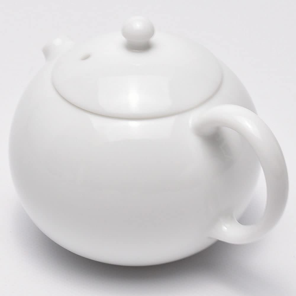 Amazon.co.jp: 天香茶行 望月西施壺 茶壺 白磁 110ml（満水130ml