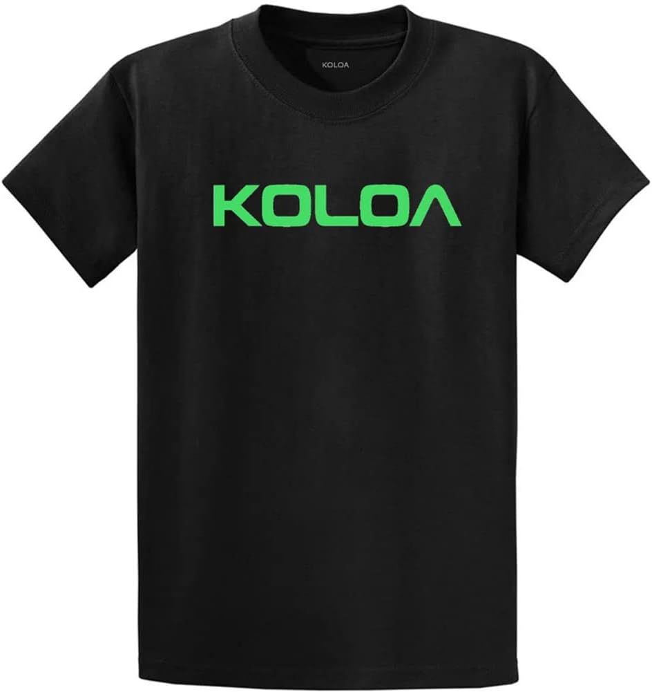 Joe's USA Koloa Surf Koloa-Text Logo Heavy Cotton T-Shirts in Regular, Big and Tall Sizes
