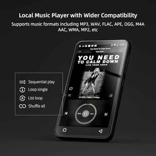 Image of innioasis 16GB MP3 Player with Bluetooth and WiFi, MP3 Player for Kids with Spotify, Spotify Kids, Pandora, Audible, 4.0 inch Touch Screen Music Player with Parental Controls, Up to 1TB (Grey)